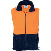 HiVis Two Tone Full Zip Polar Fleece Vest