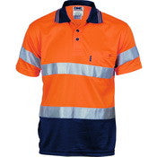 HiVis D/D Cool Breathe Polo Shirt With CSR R/Tape - Short Sleeve