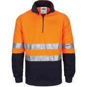 HiVis 1/2 Zip Fleecy with Hoop Pattern CSR Reflective Tape