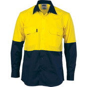 HiVis 2 Tone Cool-Breeze Cotton Shirt - Long sleeve