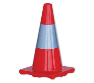 Orange Hi-Vis Traffic Cones With Reflective Band