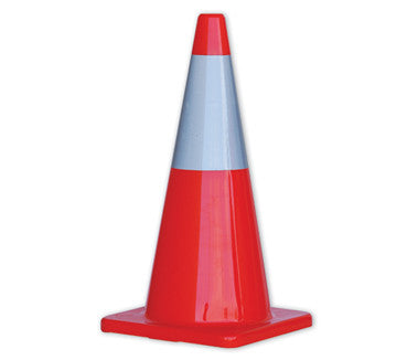 Orange Hi-Vis Traffic Cones With Reflective Band
